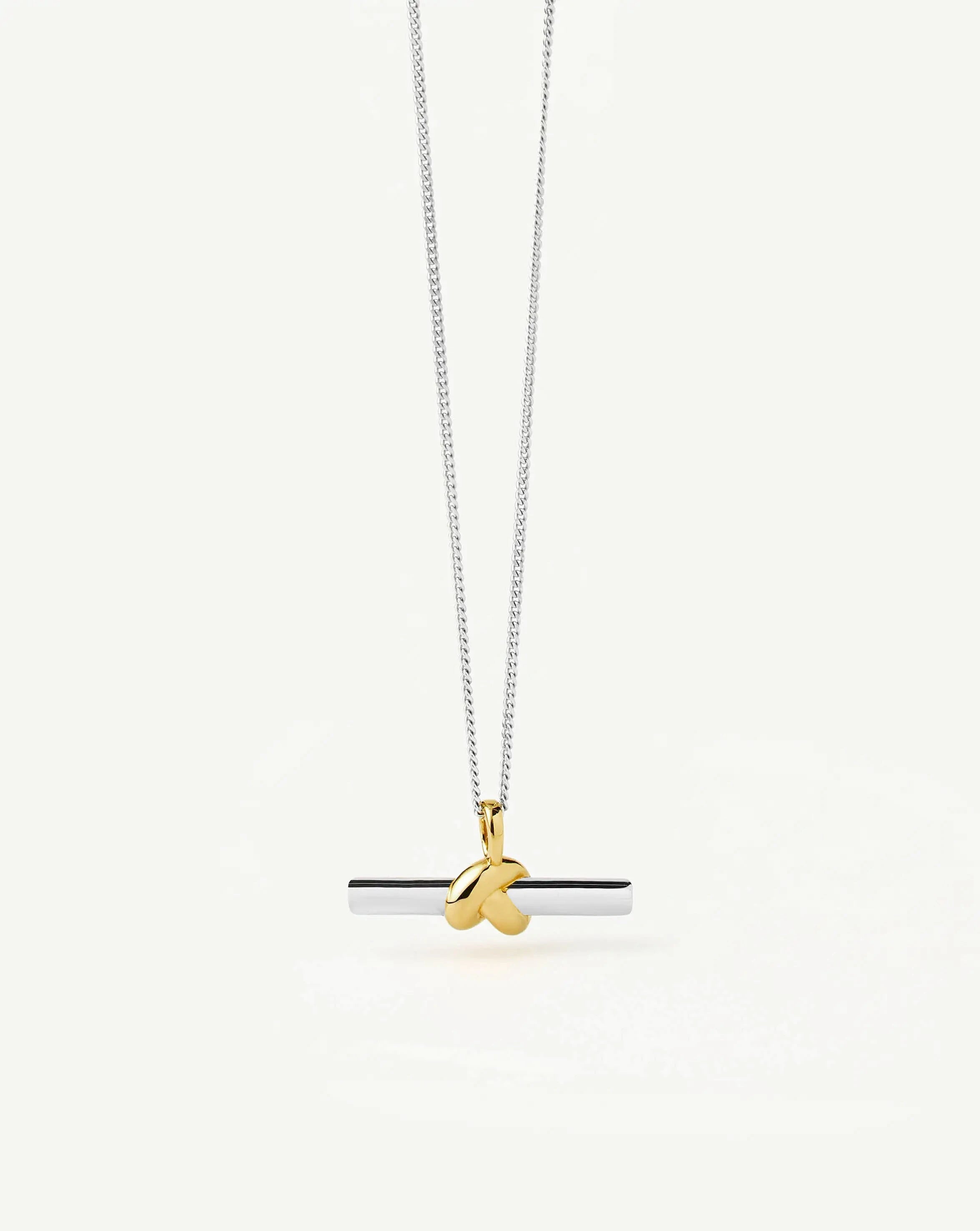 T-Bar Knot Pendant Necklace - 18k Gold Vermeil/Sterling Silver