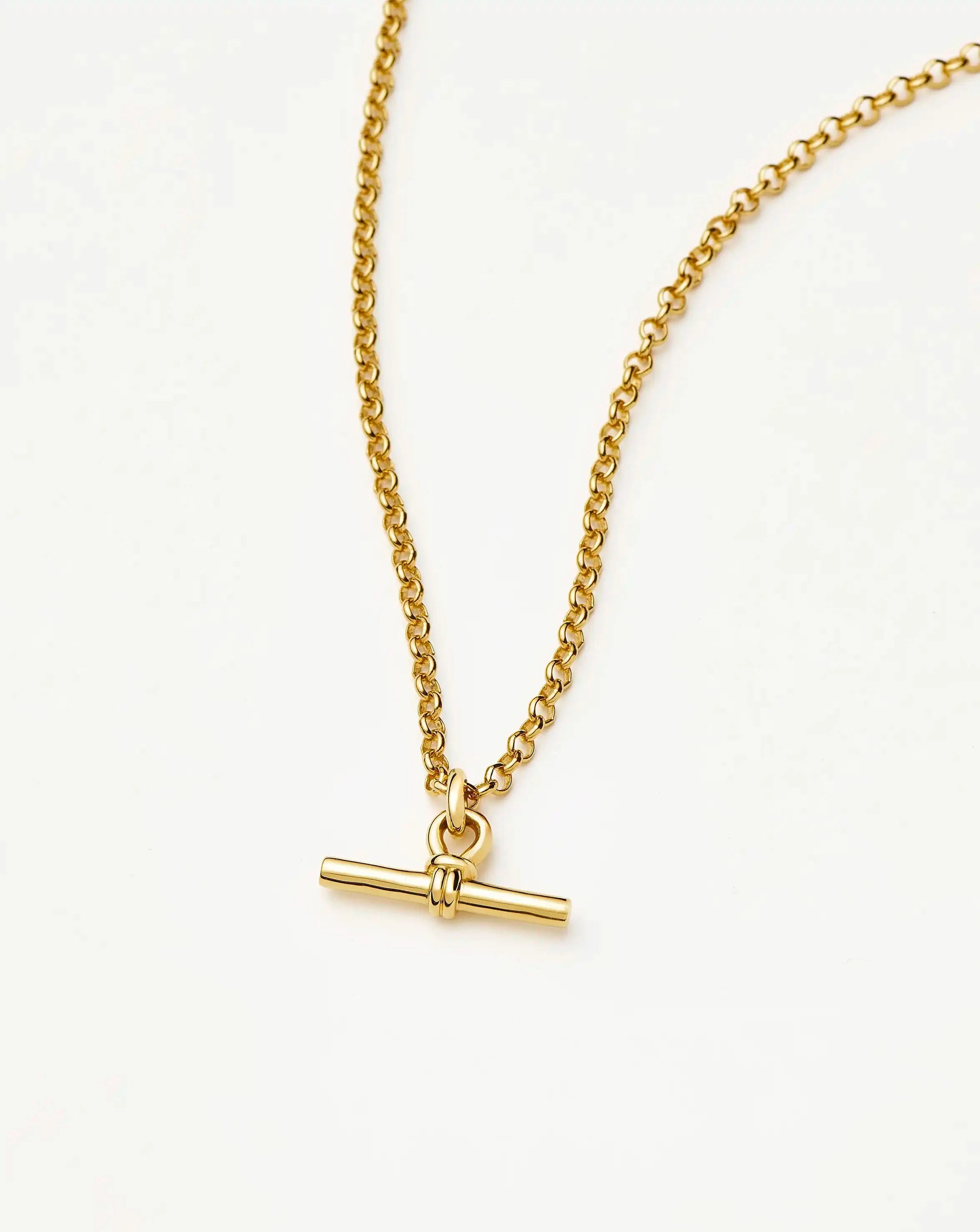 Chunky T-Bar Chain Necklace - 18k Gold Plated