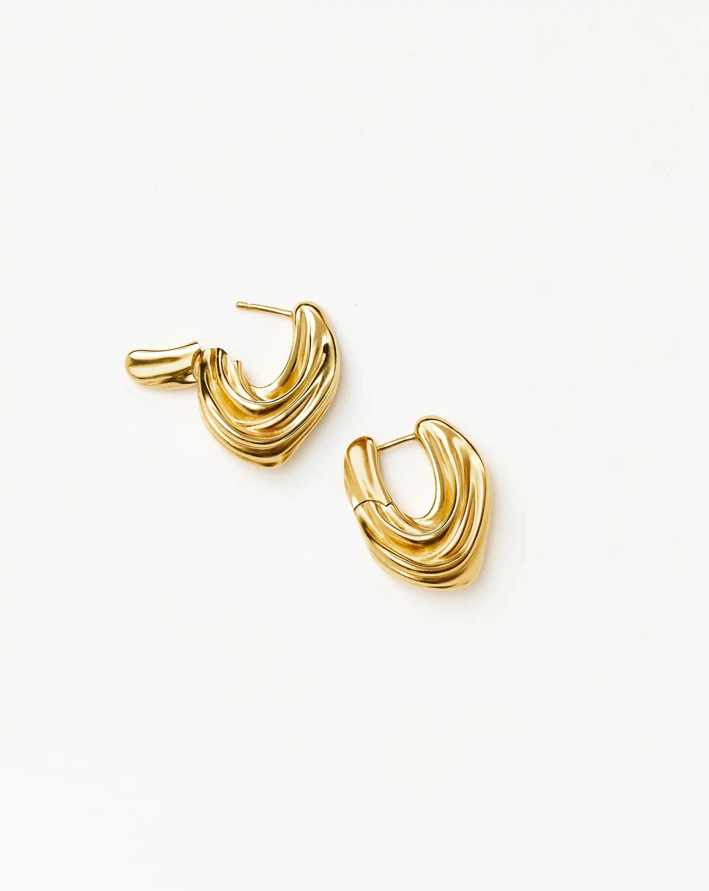Draped Hoop Earrings - 18k Gold Plated