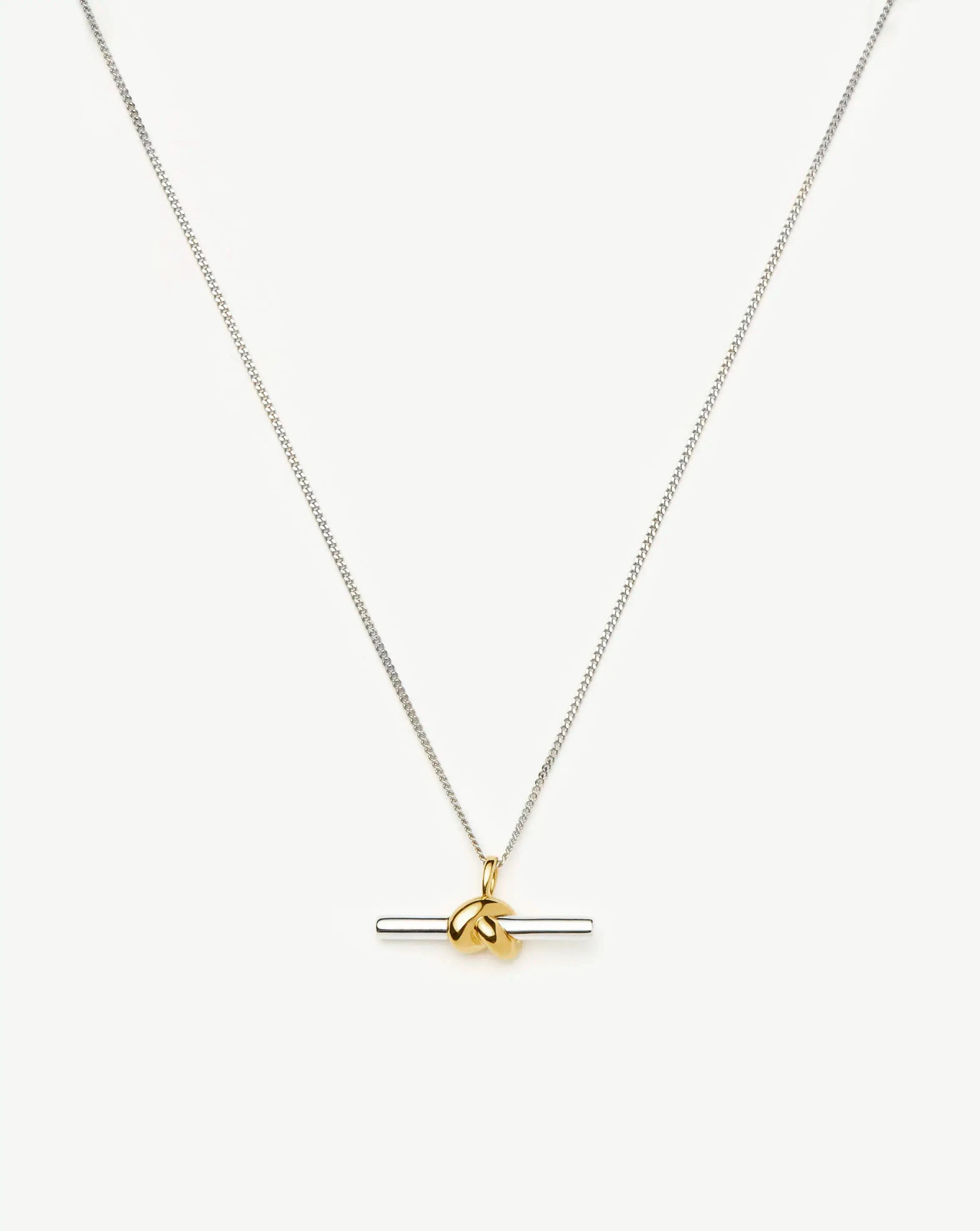T-Bar Knot Pendant Necklace - 18k Gold Vermeil/Sterling Silver