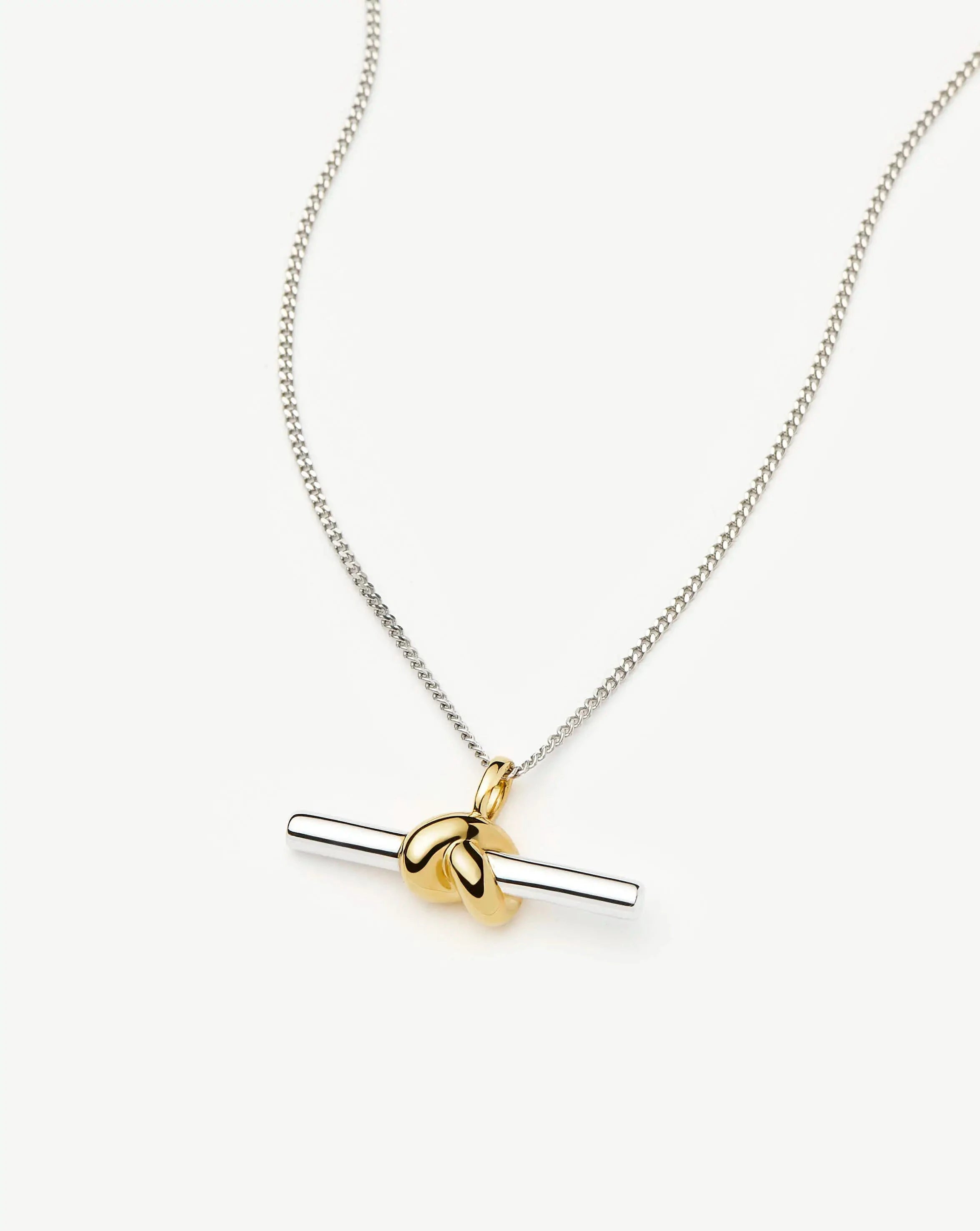 T-Bar Knot Pendant Necklace - 18k Gold Vermeil/Sterling Silver