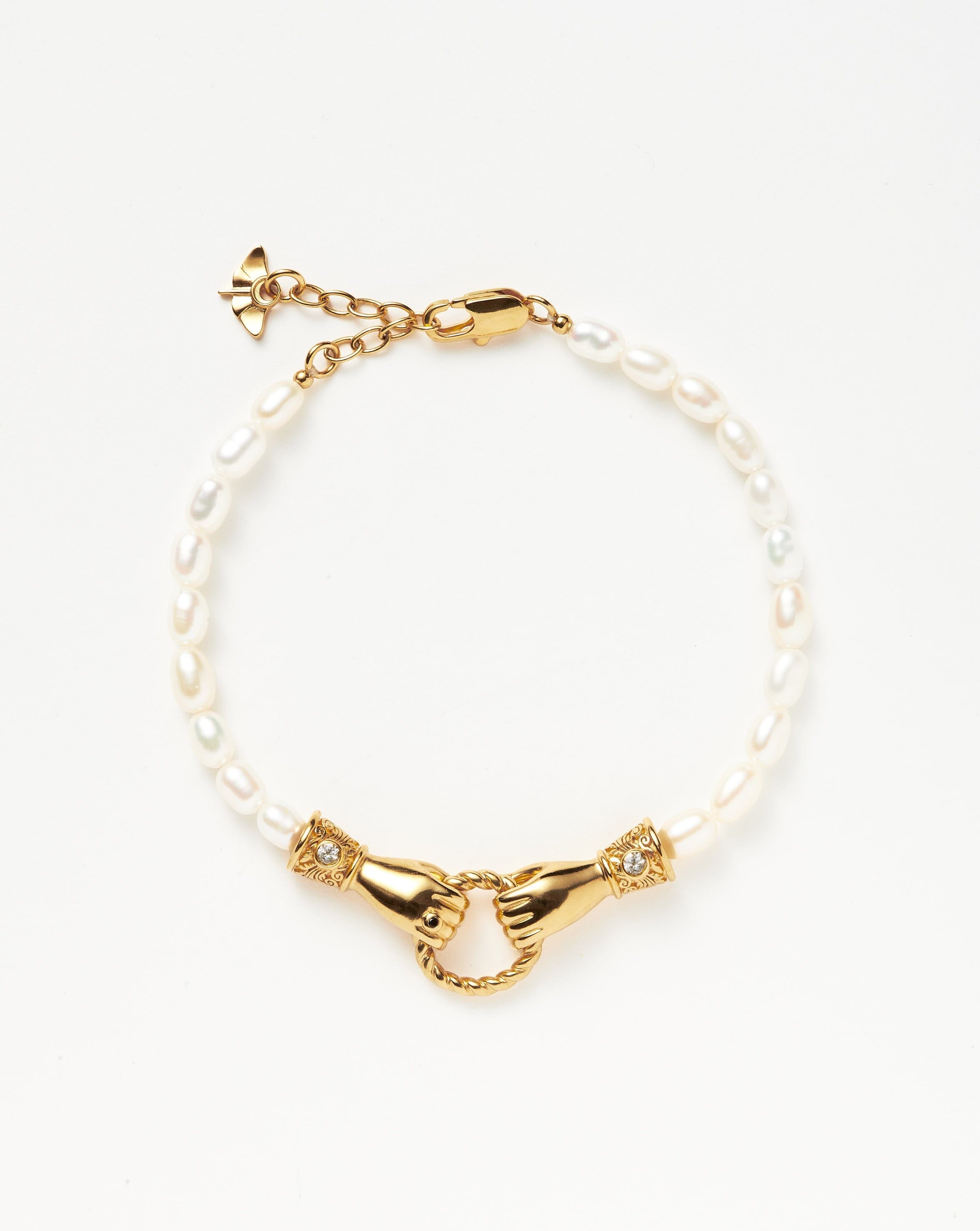 Pearl Bracelet - 18k Gold Plated/Pearl & Black Onyx