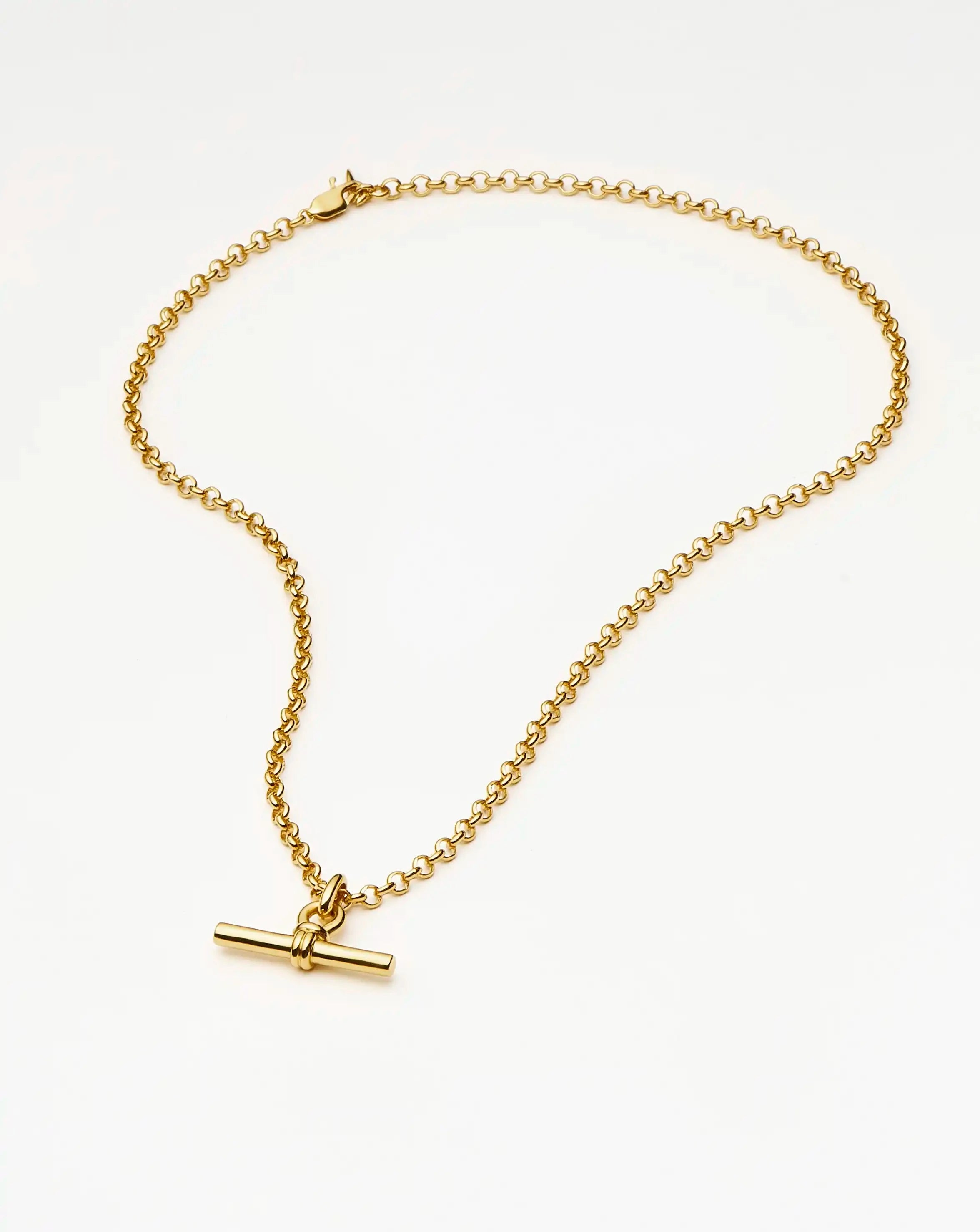Chunky T-Bar Chain Necklace - 18k Gold Plated