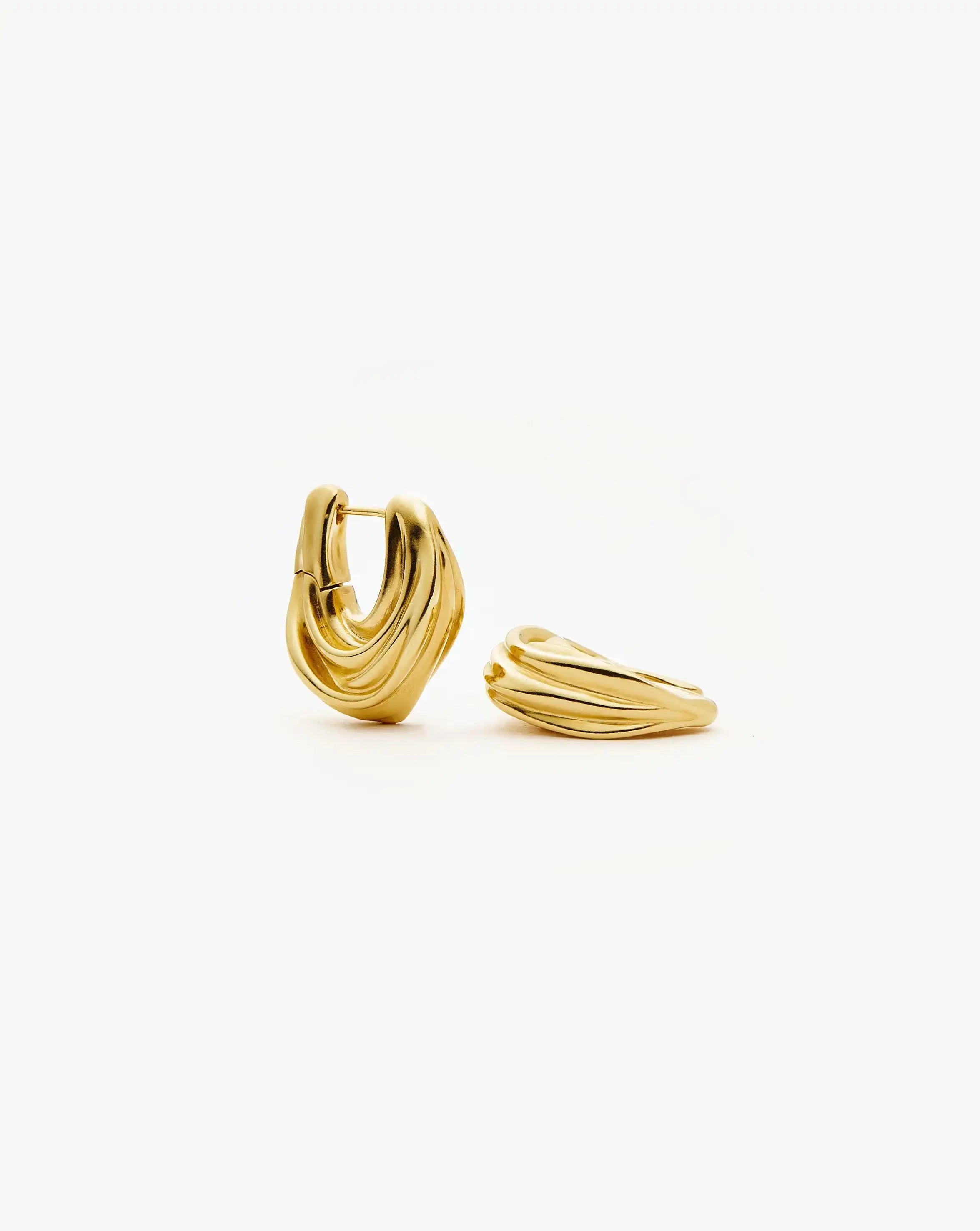 Draped Hoop Earrings - 18k Gold Plated