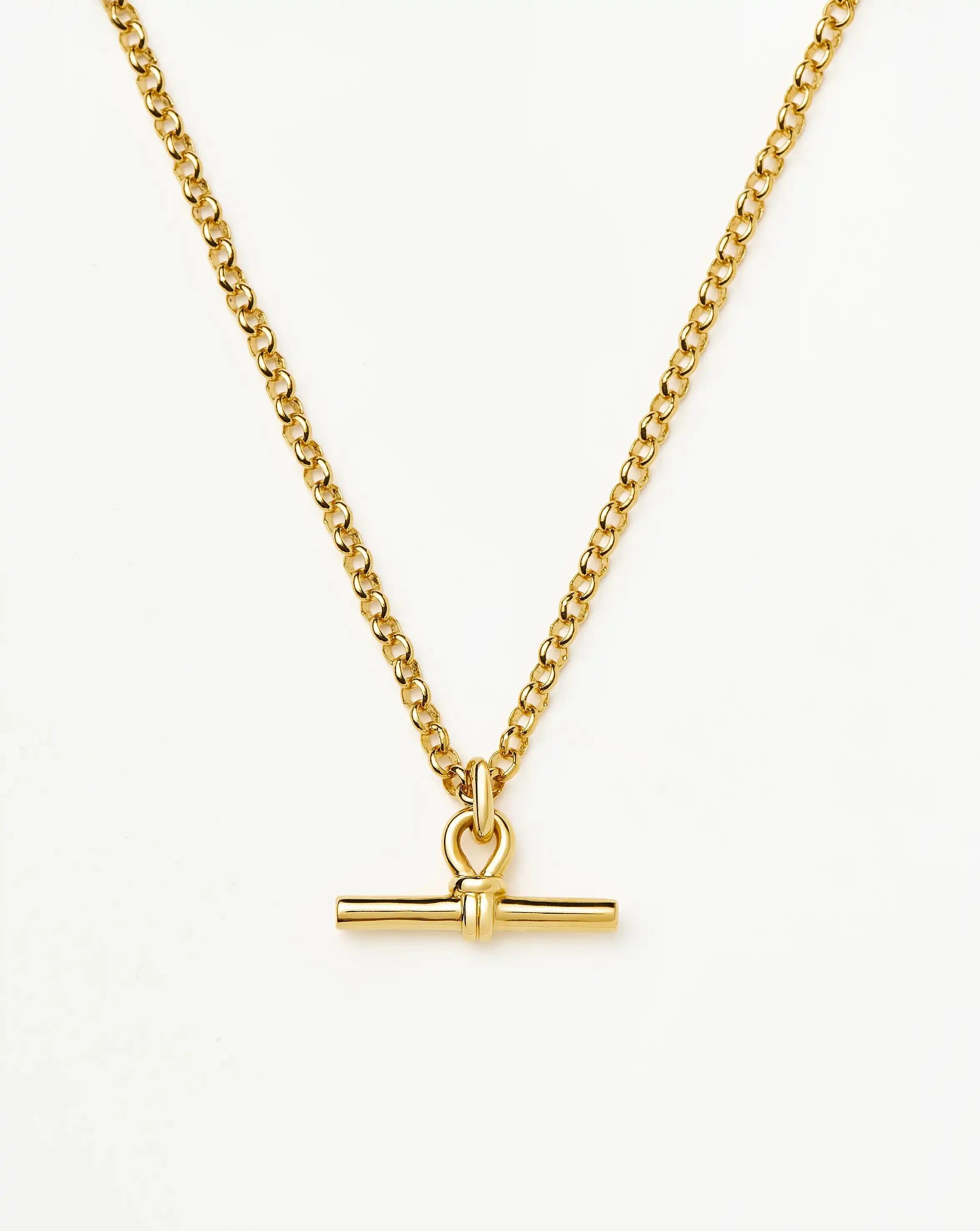 Chunky T-Bar Chain Necklace - 18k Gold Plated